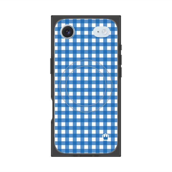 プレミアムスクエアケース with MagSafe［ Checkered Blue - ギンガムチェック ブルー ］