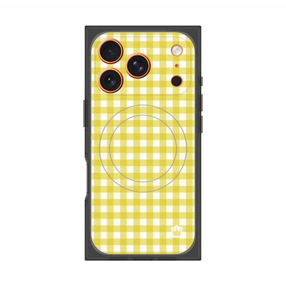プレミアムスクエアケース with MagSafe［ Checkered Yellow - ギンガムチェック イエロー ］
