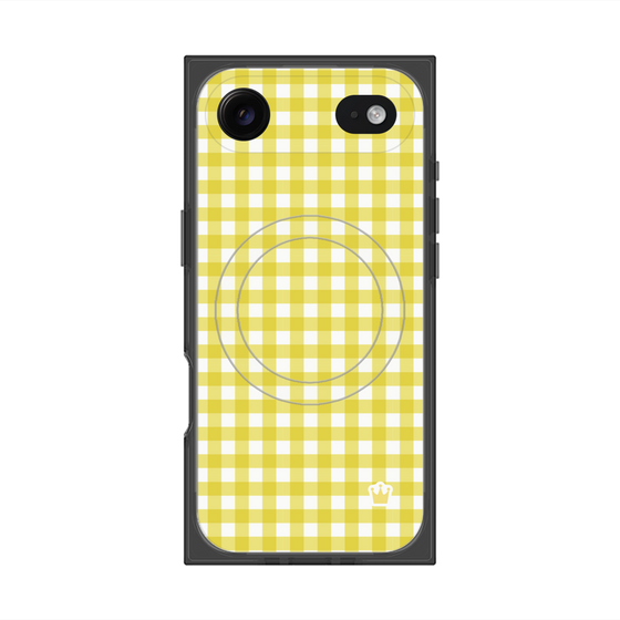 プレミアムスクエアケース with MagSafe［ Checkered Yellow - ギンガムチェック イエロー ］