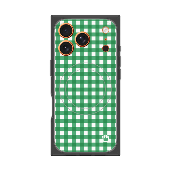プレミアムスクエアケース with MagSafe［ Checkered Green - ギンガムチェック グリーン ］