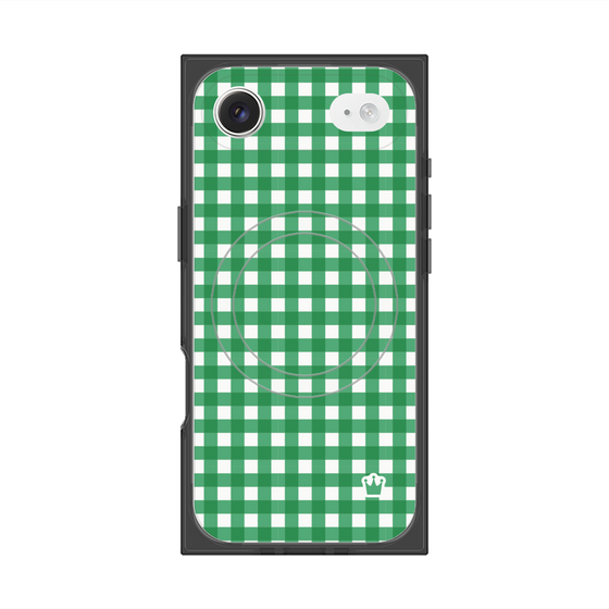 プレミアムスクエアケース with MagSafe［ Checkered Green - ギンガムチェック グリーン ］