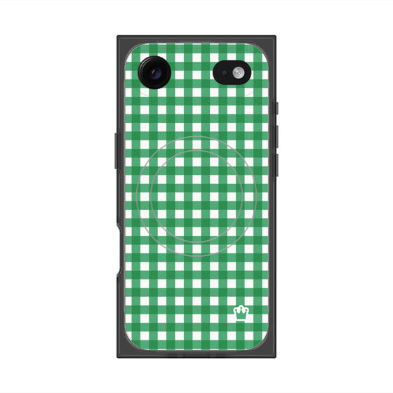 プレミアムスクエアケース with MagSafe［ Checkered Green - ギンガムチェック グリーン ］
