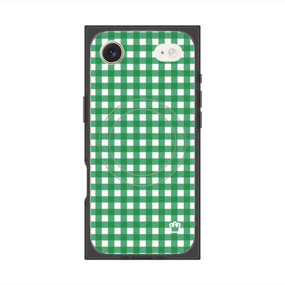 プレミアムスクエアケース with MagSafe［ Checkered Green - ギンガムチェック グリーン ］