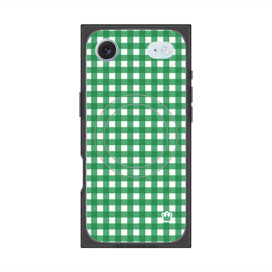 プレミアムスクエアケース with MagSafe［ Checkered Green - ギンガムチェック グリーン ］