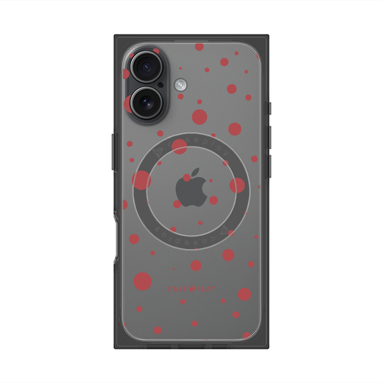 プレミアムスクエアケース with MagSafe［ Dippin dots Red - ディッピンドッツ レッド ］