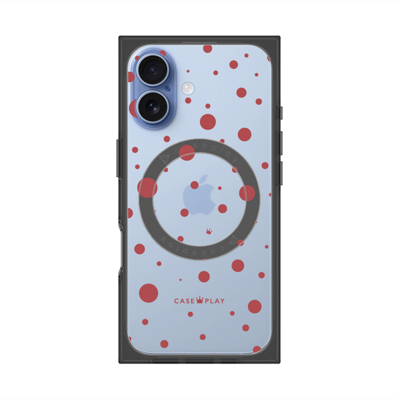 プレミアムスクエアケース with MagSafe［ Dippin dots Red - ディッピンドッツ レッド ］