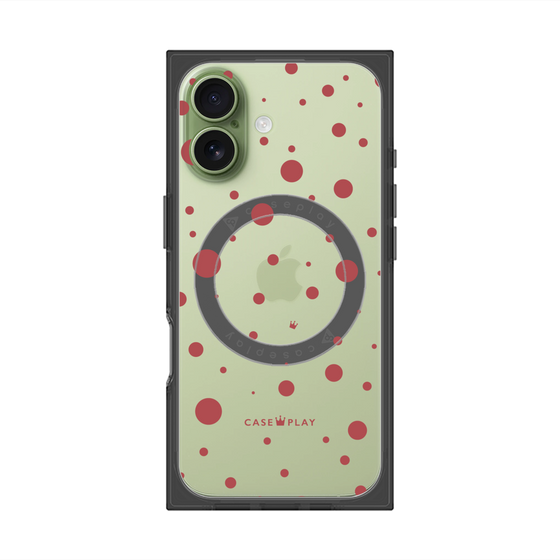 プレミアムスクエアケース with MagSafe［ Dippin dots Red - ディッピンドッツ レッド ］