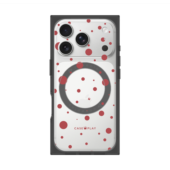 プレミアムスクエアケース with MagSafe［ Dippin dots Red - ディッピンドッツ レッド ］