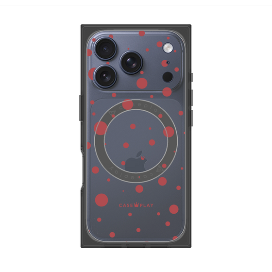 プレミアムスクエアケース with MagSafe［ Dippin dots Red - ディッピンドッツ レッド ］