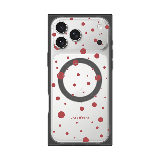 プレミアムスクエアケース with MagSafe［ Dippin dots Red - ディッピンドッツ レッド ］