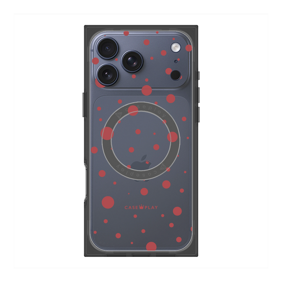 プレミアムスクエアケース with MagSafe［ Dippin dots Red - ディッピンドッツ レッド ］