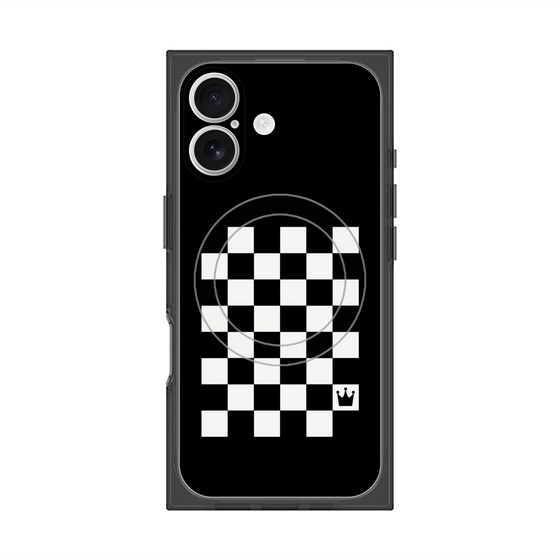 プレミアムスクエアケース with MagSafe［ Racing checkered flag - レーシングチェッカーフラッグ ］
