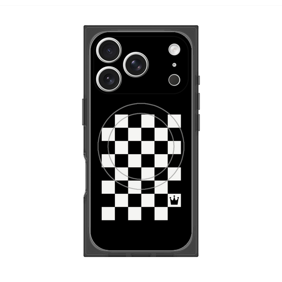 プレミアムスクエアケース with MagSafe［ Racing checkered flag - レーシングチェッカーフラッグ ］