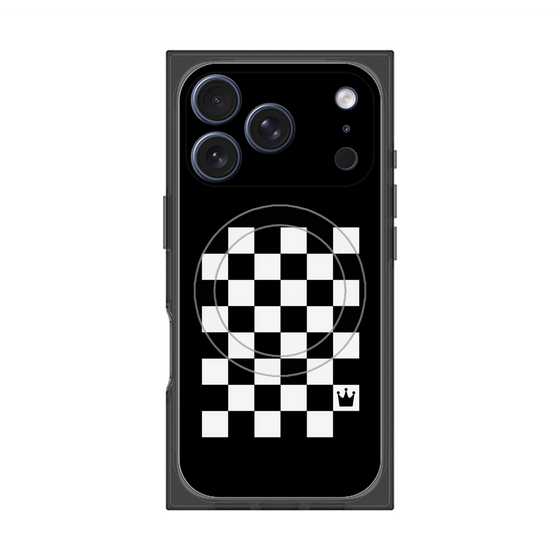 プレミアムスクエアケース with MagSafe［ Racing checkered flag - レーシングチェッカーフラッグ ］