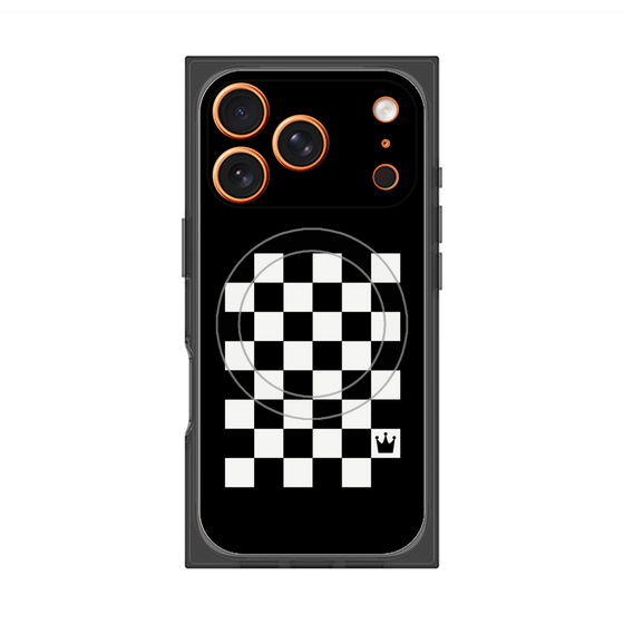 プレミアムスクエアケース with MagSafe［ Racing checkered flag - レーシングチェッカーフラッグ ］