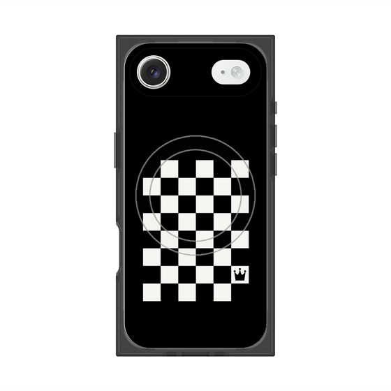 プレミアムスクエアケース with MagSafe［ Racing checkered flag - レーシングチェッカーフラッグ ］