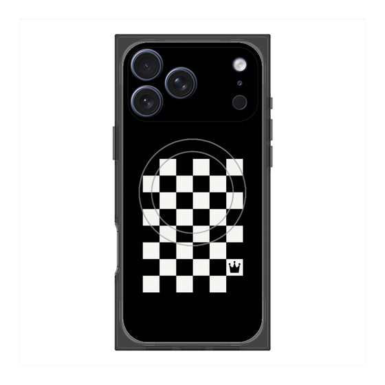 プレミアムスクエアケース with MagSafe［ Racing checkered flag - レーシングチェッカーフラッグ ］