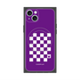 プレミアムスクエアケース with MagSafe［ Racing checkered flag Purple - レーシングチェッカーフラッグ パープル ］