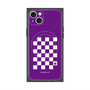 プレミアムスクエアケース with MagSafe［ Racing checkered flag Purple - レーシングチェッカーフラッグ パープル ］
