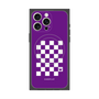 プレミアムスクエアケース with MagSafe［ Racing checkered flag Purple - レーシングチェッカーフラッグ パープル ］