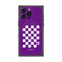 プレミアムスクエアケース with MagSafe［ Racing checkered flag Purple - レーシングチェッカーフラッグ パープル ］