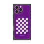 プレミアムスクエアケース with MagSafe［ Racing checkered flag Purple - レーシングチェッカーフラッグ パープル ］