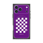 プレミアムスクエアケース with MagSafe［ Racing checkered flag Purple - レーシングチェッカーフラッグ パープル ］