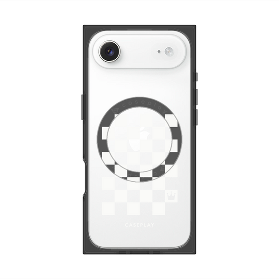 プレミアムスクエアケース with MagSafe［ Racing checkered flag White - レーシングチェッカーフラッグ ホワイト ］