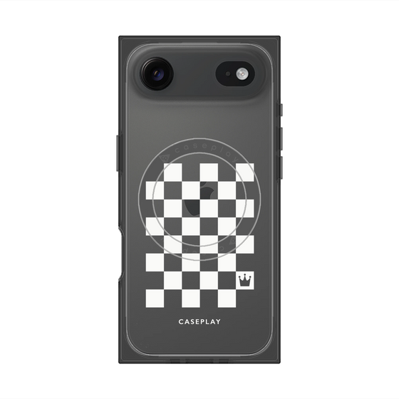 プレミアムスクエアケース with MagSafe［ Racing checkered flag White - レーシングチェッカーフラッグ ホワイト ］
