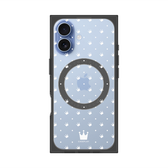 プレミアムスクエアケース with MagSafe［ CASEPLAY Crown dots White - ケースプレイ・クラウン・ドッツ ホワイト ］