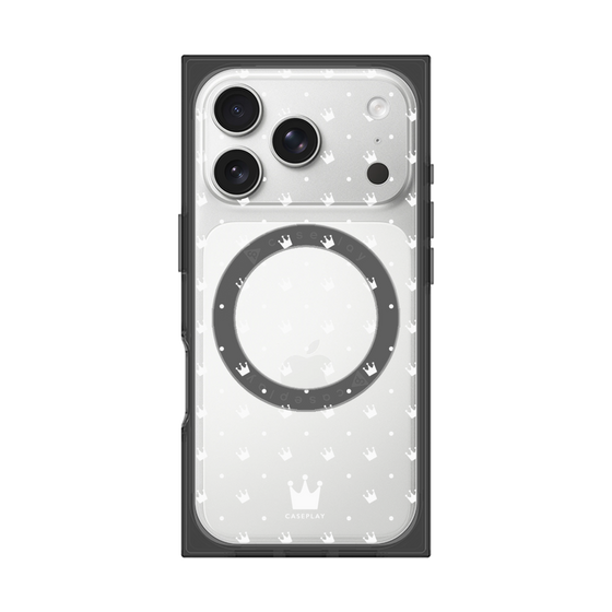 プレミアムスクエアケース with MagSafe［ CASEPLAY Crown dots White - ケースプレイ・クラウン・ドッツ ホワイト ］