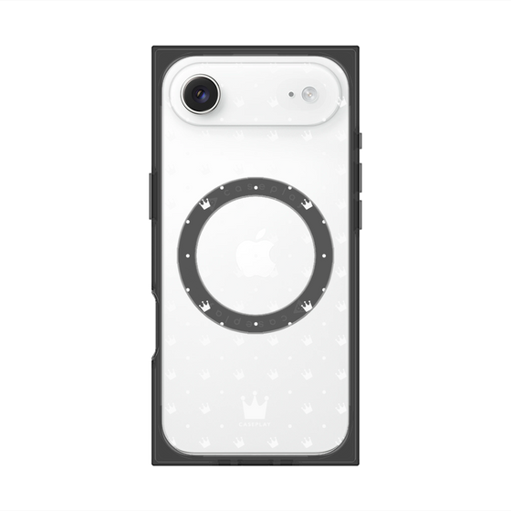 プレミアムスクエアケース with MagSafe［ CASEPLAY Crown dots White - ケースプレイ・クラウン・ドッツ ホワイト ］