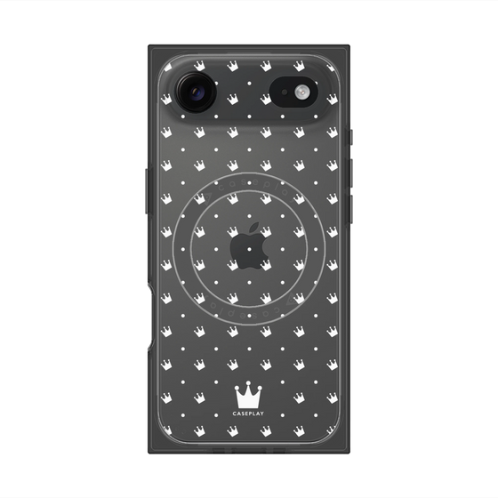 プレミアムスクエアケース with MagSafe［ CASEPLAY Crown dots White - ケースプレイ・クラウン・ドッツ ホワイト ］