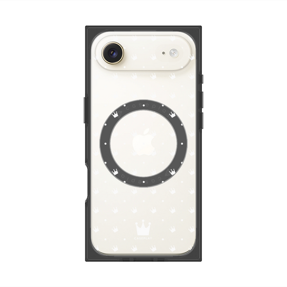 プレミアムスクエアケース with MagSafe［ CASEPLAY Crown dots White - ケースプレイ・クラウン・ドッツ ホワイト ］