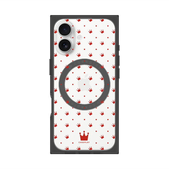 プレミアムスクエアケース with MagSafe［ CASEPLAY Crown dots Red - ケースプレイ・クラウン・ドッツ レッド ］