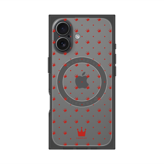 プレミアムスクエアケース with MagSafe［ CASEPLAY Crown dots Red - ケースプレイ・クラウン・ドッツ レッド ］