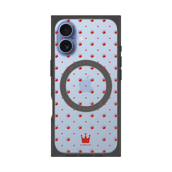 プレミアムスクエアケース with MagSafe［ CASEPLAY Crown dots Red - ケースプレイ・クラウン・ドッツ レッド ］