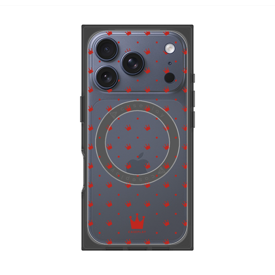 プレミアムスクエアケース with MagSafe［ CASEPLAY Crown dots Red - ケースプレイ・クラウン・ドッツ レッド ］