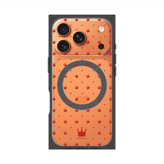 プレミアムスクエアケース with MagSafe［ CASEPLAY Crown dots Red - ケースプレイ・クラウン・ドッツ レッド ］