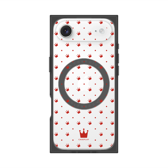 プレミアムスクエアケース with MagSafe［ CASEPLAY Crown dots Red - ケースプレイ・クラウン・ドッツ レッド ］