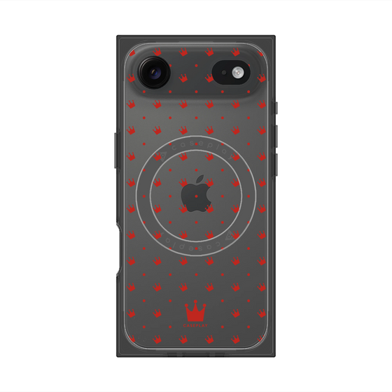 プレミアムスクエアケース with MagSafe［ CASEPLAY Crown dots Red - ケースプレイ・クラウン・ドッツ レッド ］