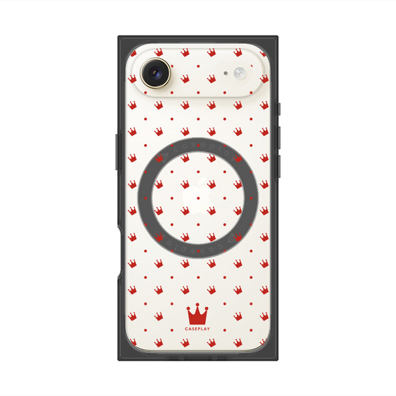 プレミアムスクエアケース with MagSafe［ CASEPLAY Crown dots Red - ケースプレイ・クラウン・ドッツ レッド ］
