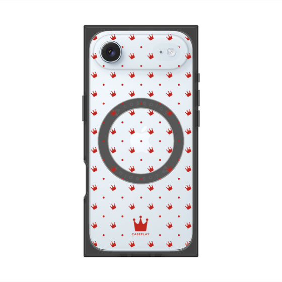 プレミアムスクエアケース with MagSafe［ CASEPLAY Crown dots Red - ケースプレイ・クラウン・ドッツ レッド ］