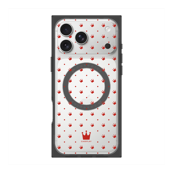 プレミアムスクエアケース with MagSafe［ CASEPLAY Crown dots Red - ケースプレイ・クラウン・ドッツ レッド ］