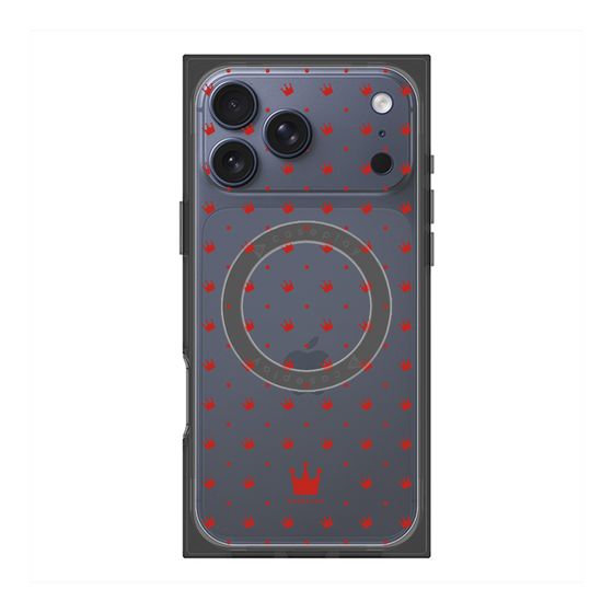 プレミアムスクエアケース with MagSafe［ CASEPLAY Crown dots Red - ケースプレイ・クラウン・ドッツ レッド ］