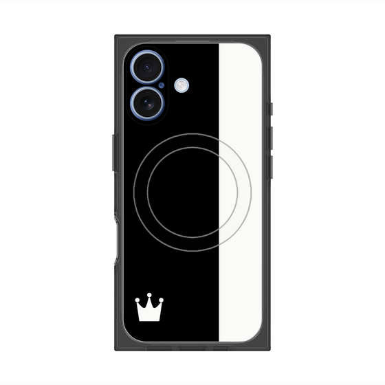 プレミアムスクエアケース with MagSafe［ CASEPLAY Bi-Colors Black & White - ケースプレイ・バイカラー ブラック＆ホワイト ］