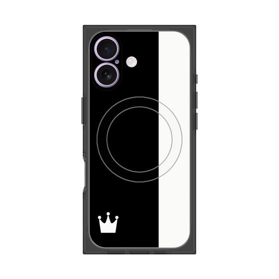 プレミアムスクエアケース with MagSafe［ CASEPLAY Bi-Colors Black & White - ケースプレイ・バイカラー ブラック＆ホワイト ］