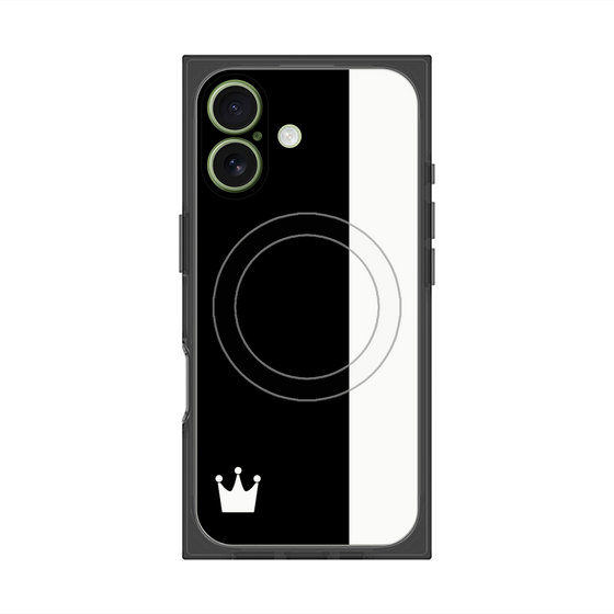 プレミアムスクエアケース with MagSafe［ CASEPLAY Bi-Colors Black & White - ケースプレイ・バイカラー ブラック＆ホワイト ］