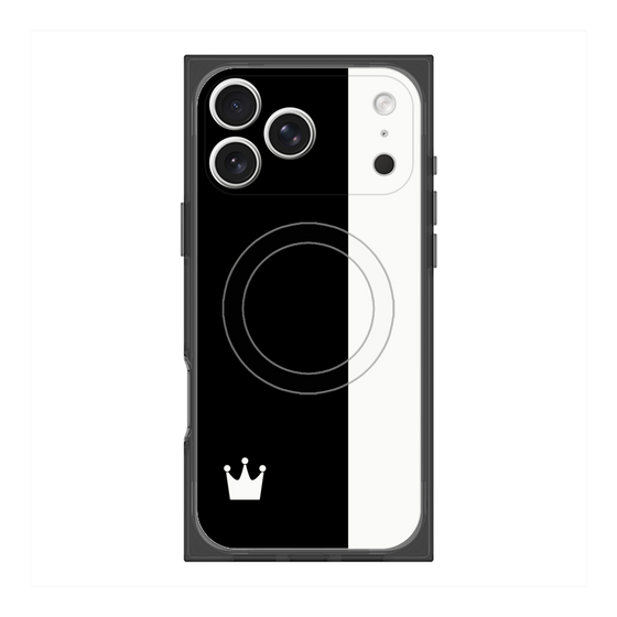 プレミアムスクエアケース with MagSafe［ CASEPLAY Bi-Colors Black & White - ケースプレイ・バイカラー ブラック＆ホワイト ］