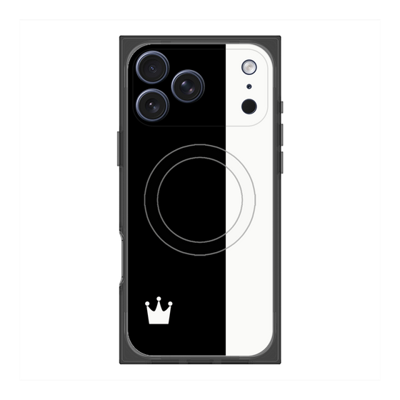 プレミアムスクエアケース with MagSafe［ CASEPLAY Bi-Colors Black & White - ケースプレイ・バイカラー ブラック＆ホワイト ］